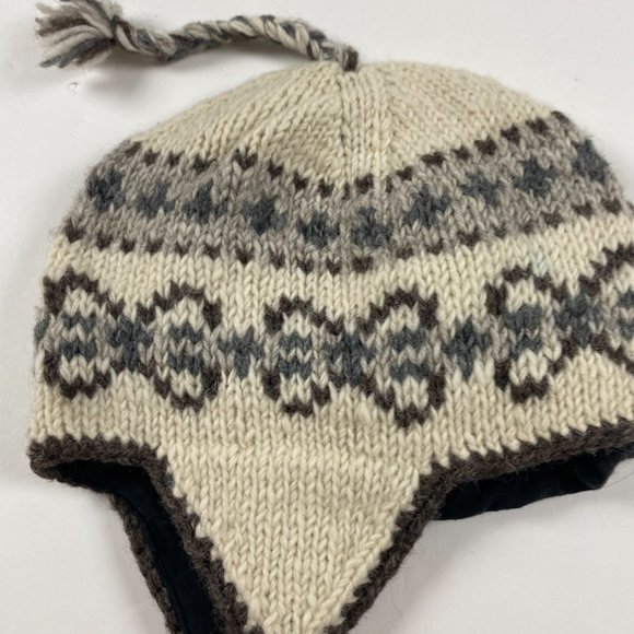 Sharanel Nepal Wool Beanie Hat Toque Cap Women's One Size Fits All Tassel - Picture 2 of 5